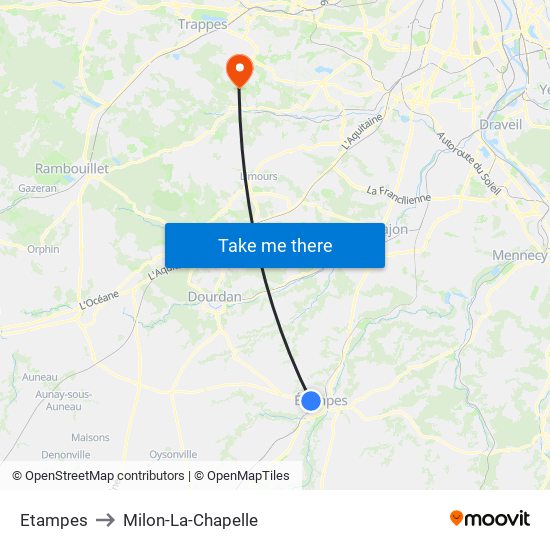 Etampes to Milon-La-Chapelle map