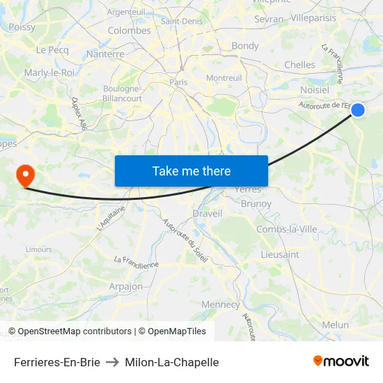 Ferrieres-En-Brie to Milon-La-Chapelle map