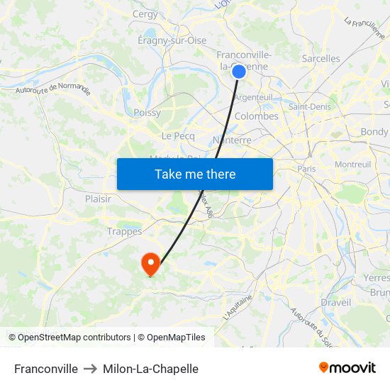 Franconville to Milon-La-Chapelle map