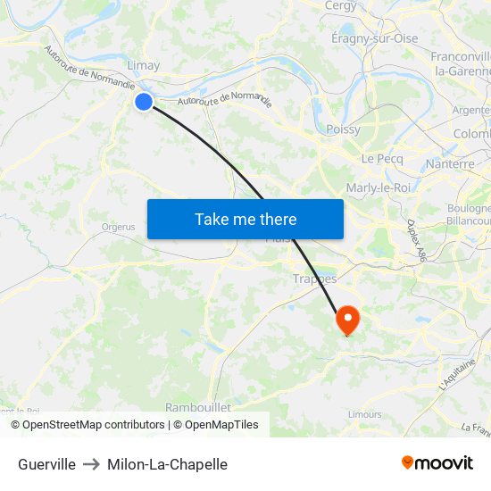 Guerville to Milon-La-Chapelle map