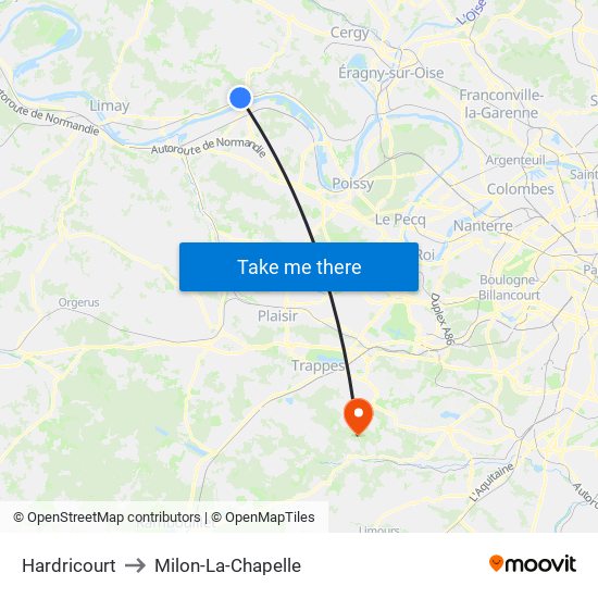 Hardricourt to Milon-La-Chapelle map