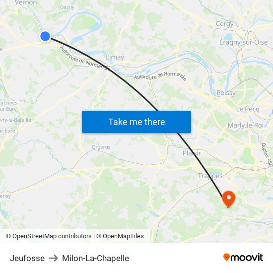 Jeufosse to Milon-La-Chapelle map
