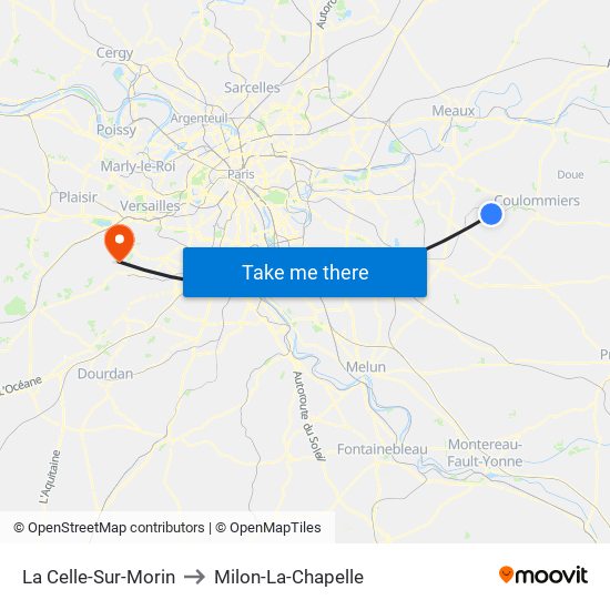 La Celle-Sur-Morin to Milon-La-Chapelle map