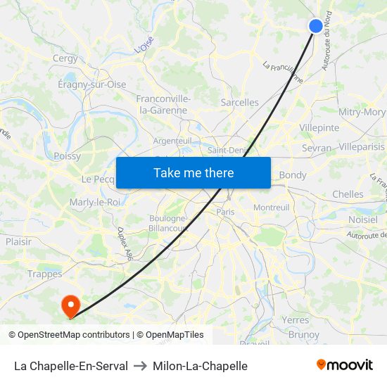 La Chapelle-En-Serval to Milon-La-Chapelle map