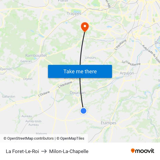 La Foret-Le-Roi to Milon-La-Chapelle map