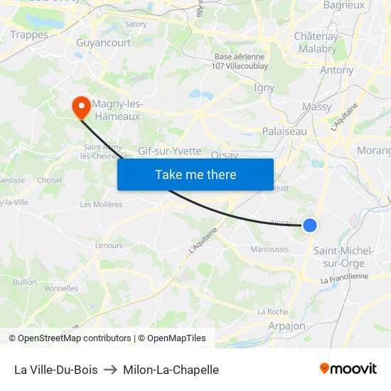 La Ville-Du-Bois to Milon-La-Chapelle map