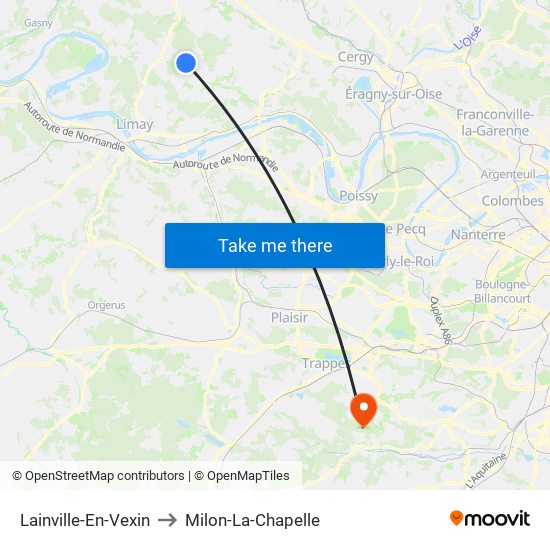 Lainville-En-Vexin to Milon-La-Chapelle map
