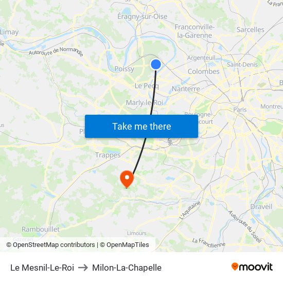 Le Mesnil-Le-Roi to Milon-La-Chapelle map