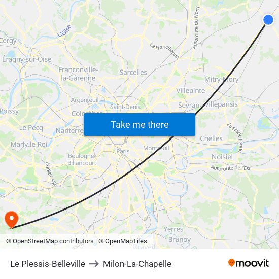 Le Plessis-Belleville to Milon-La-Chapelle map