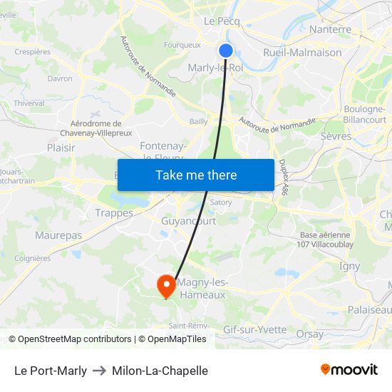 Le Port-Marly to Milon-La-Chapelle map