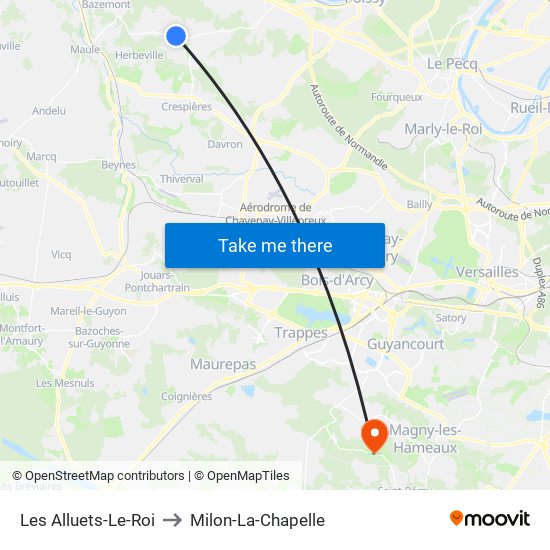 Les Alluets-Le-Roi to Milon-La-Chapelle map