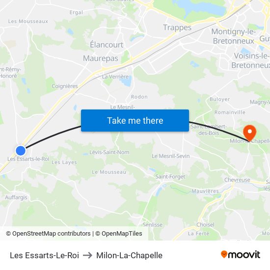 Les Essarts-Le-Roi to Milon-La-Chapelle map