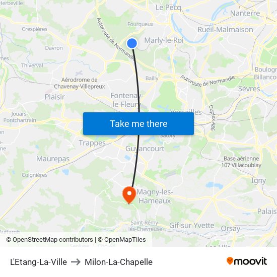 L'Etang-La-Ville to Milon-La-Chapelle map