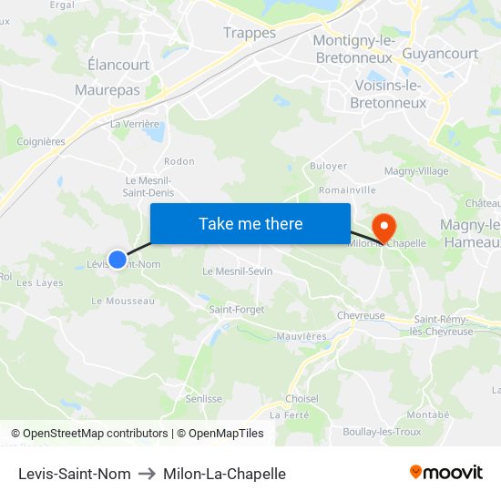 Levis-Saint-Nom to Milon-La-Chapelle map