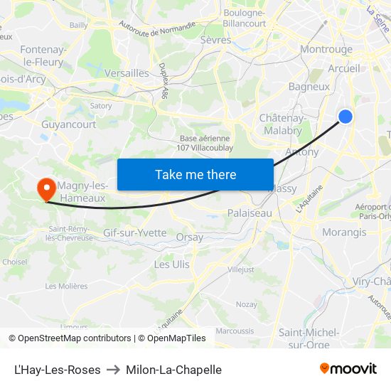 L'Hay-Les-Roses to Milon-La-Chapelle map