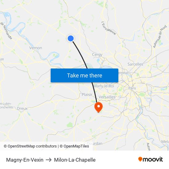 Magny-En-Vexin to Milon-La-Chapelle map