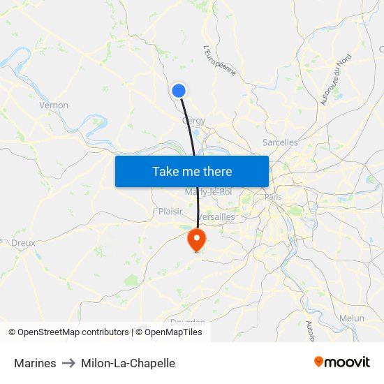 Marines to Milon-La-Chapelle map