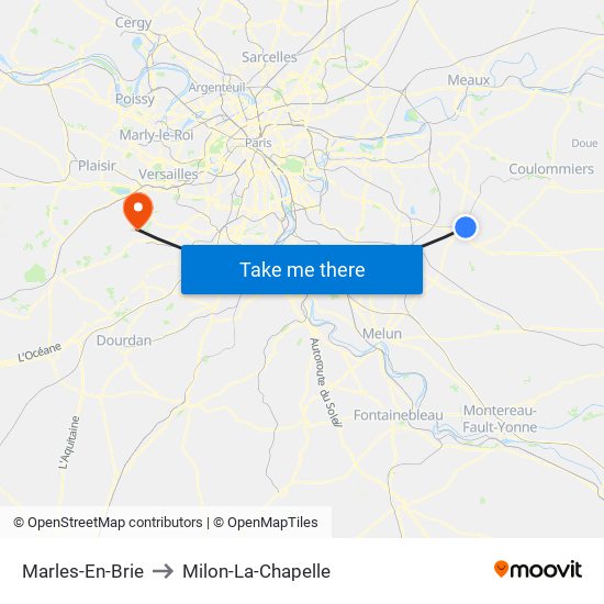 Marles-En-Brie to Milon-La-Chapelle map