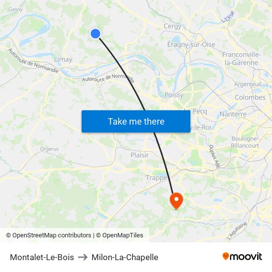 Montalet-Le-Bois to Milon-La-Chapelle map