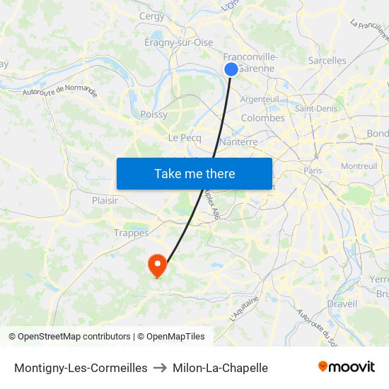 Montigny-Les-Cormeilles to Milon-La-Chapelle map