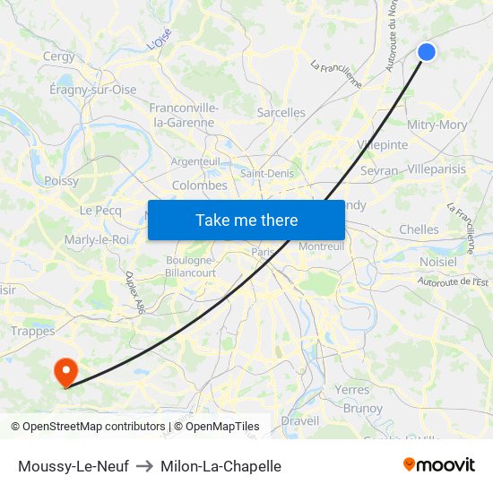 Moussy-Le-Neuf to Milon-La-Chapelle map