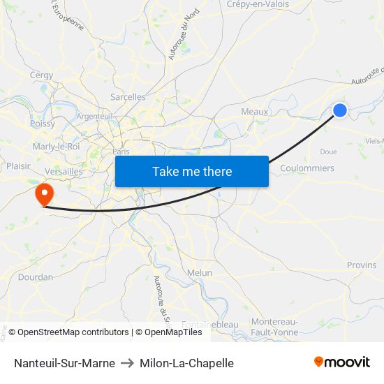 Nanteuil-Sur-Marne to Milon-La-Chapelle map