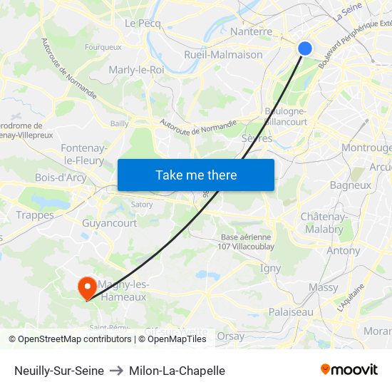 Neuilly-Sur-Seine to Milon-La-Chapelle map