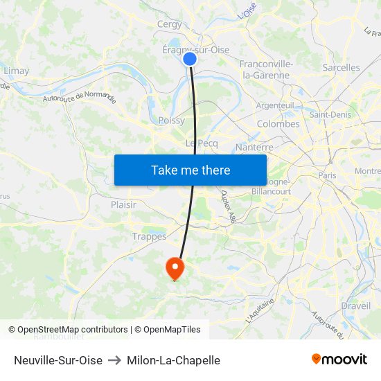 Neuville-Sur-Oise to Milon-La-Chapelle map