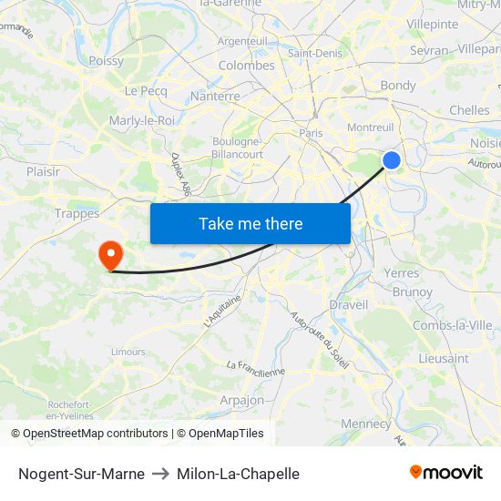 Nogent-Sur-Marne to Milon-La-Chapelle map