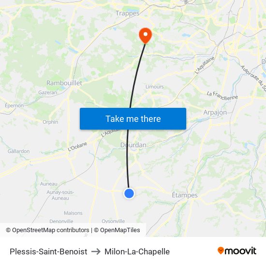 Plessis-Saint-Benoist to Milon-La-Chapelle map