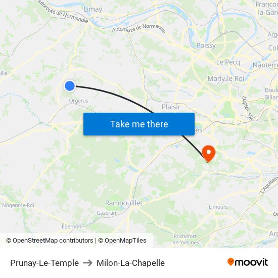 Prunay-Le-Temple to Milon-La-Chapelle map