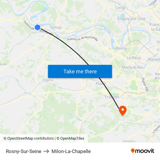 Rosny-Sur-Seine to Milon-La-Chapelle map