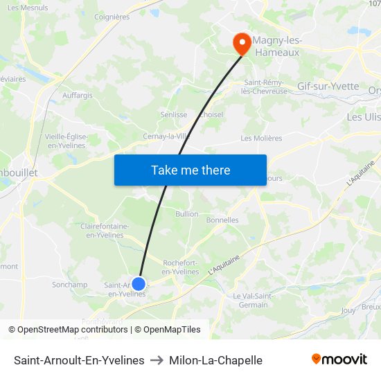 Saint-Arnoult-En-Yvelines to Milon-La-Chapelle map