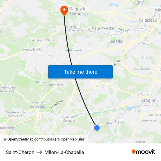 Saint-Cheron to Milon-La-Chapelle map