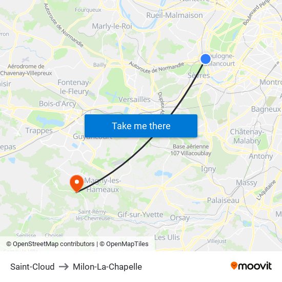 Saint-Cloud to Milon-La-Chapelle map