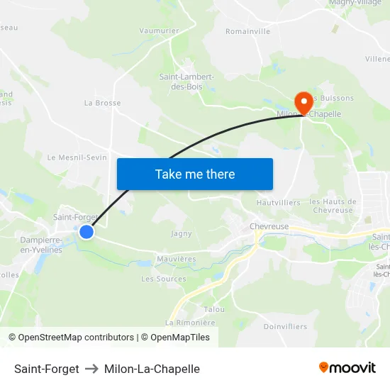Saint-Forget to Milon-La-Chapelle map