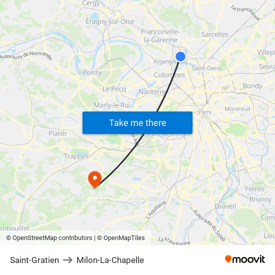 Saint-Gratien to Milon-La-Chapelle map