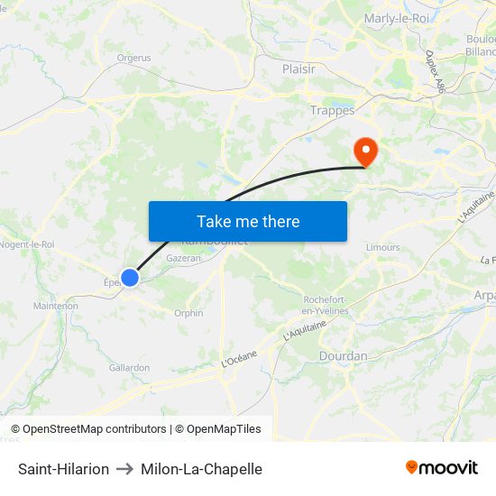 Saint-Hilarion to Milon-La-Chapelle map