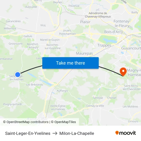 Saint-Leger-En-Yvelines to Milon-La-Chapelle map