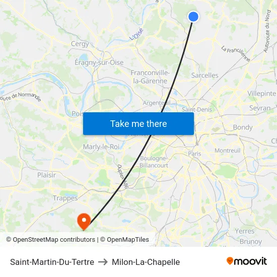 Saint-Martin-Du-Tertre to Milon-La-Chapelle map