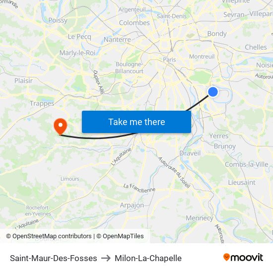 Saint-Maur-Des-Fosses to Milon-La-Chapelle map