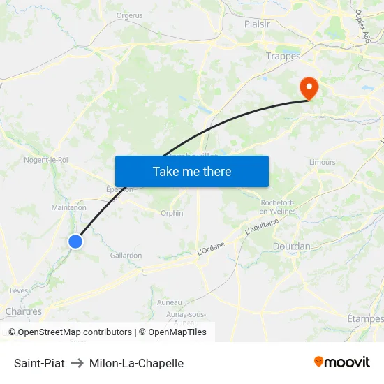 Saint-Piat to Milon-La-Chapelle map