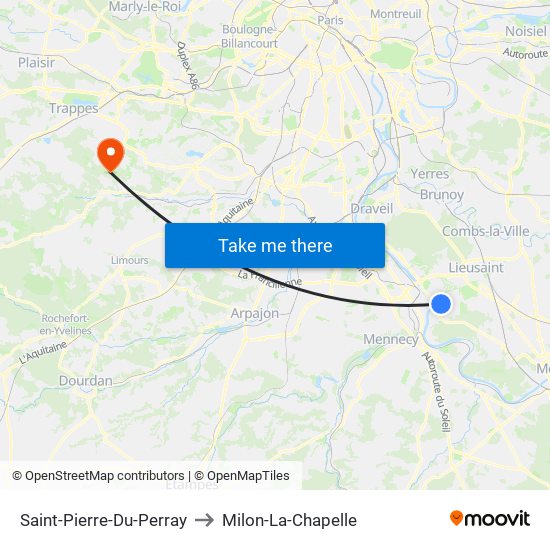 Saint-Pierre-Du-Perray to Milon-La-Chapelle map