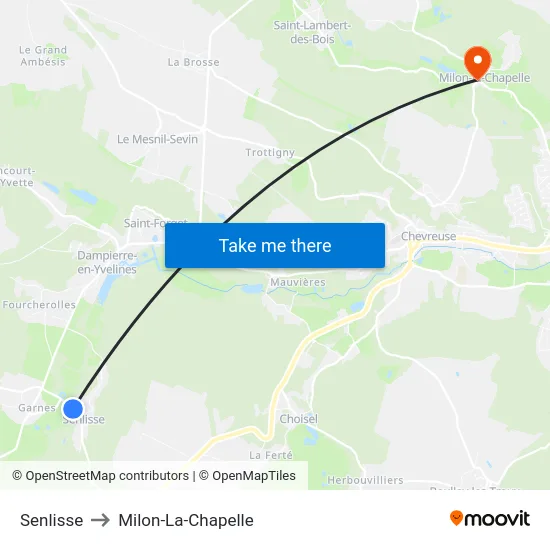 Senlisse to Milon-La-Chapelle map