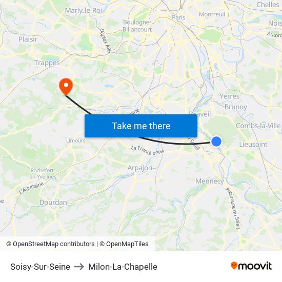 Soisy-Sur-Seine to Milon-La-Chapelle map