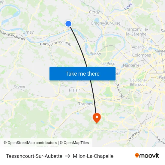 Tessancourt-Sur-Aubette to Milon-La-Chapelle map