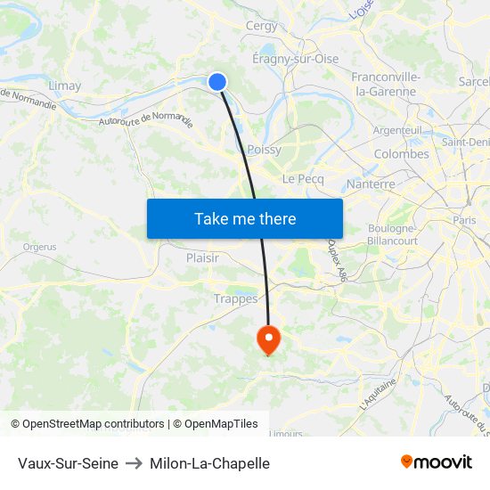 Vaux-Sur-Seine to Milon-La-Chapelle map