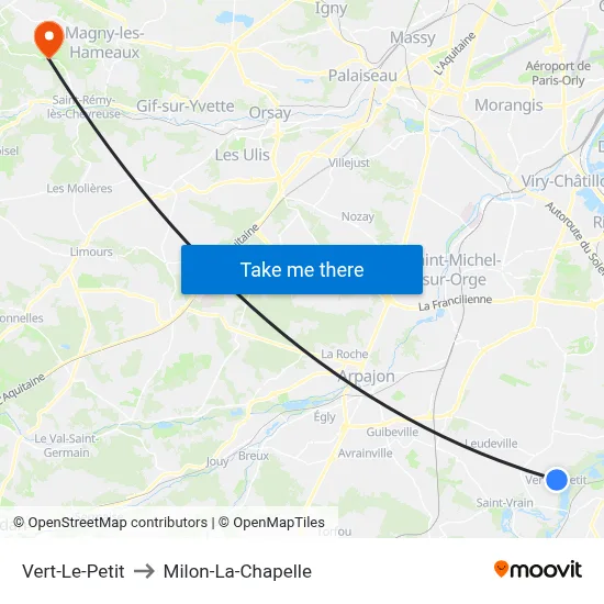 Vert-Le-Petit to Milon-La-Chapelle map