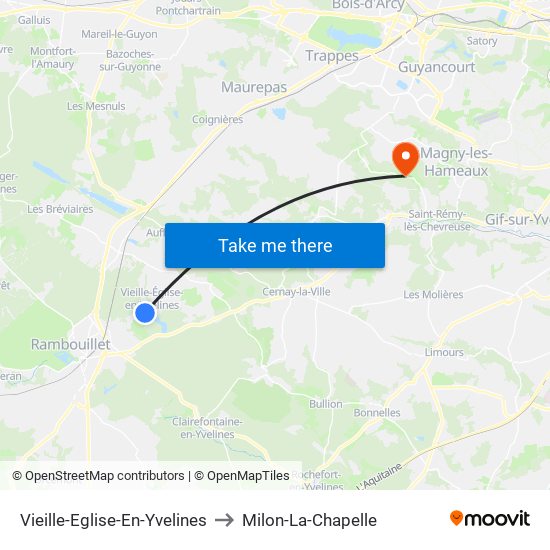 Vieille-Eglise-En-Yvelines to Milon-La-Chapelle map