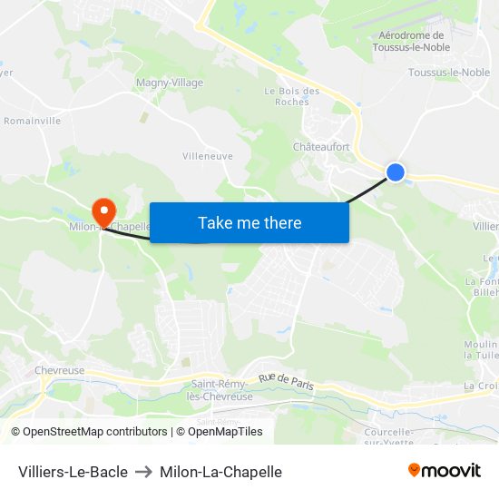 Villiers-Le-Bacle to Milon-La-Chapelle map